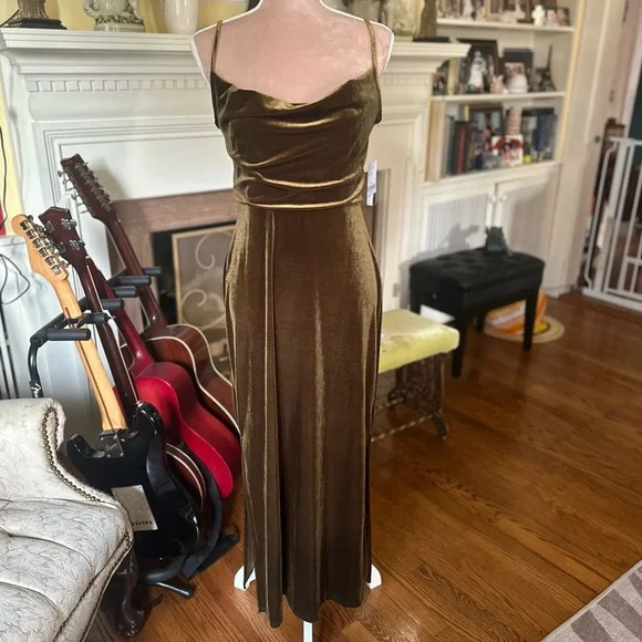 Taylor | Dresses | Taylor Nwt Olive Cowl Neck Maxi Cocktail Velvet Evening  Dress Size 6 Sleeveless | Poshmark